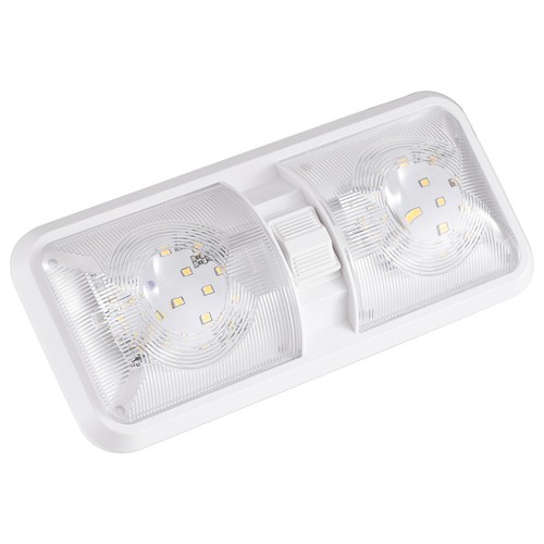 2 Pack 12V RV LED Double Dome Light with Switch for Camper Trailer Marine Boat - Foto 10 di 13