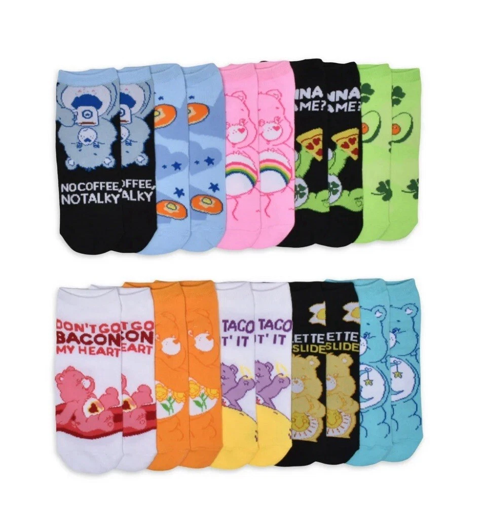 Care Bears Kawaii Womens' 10-Pack Low-Cut Socks, Sock Size 9-11, FAST SHIPPING