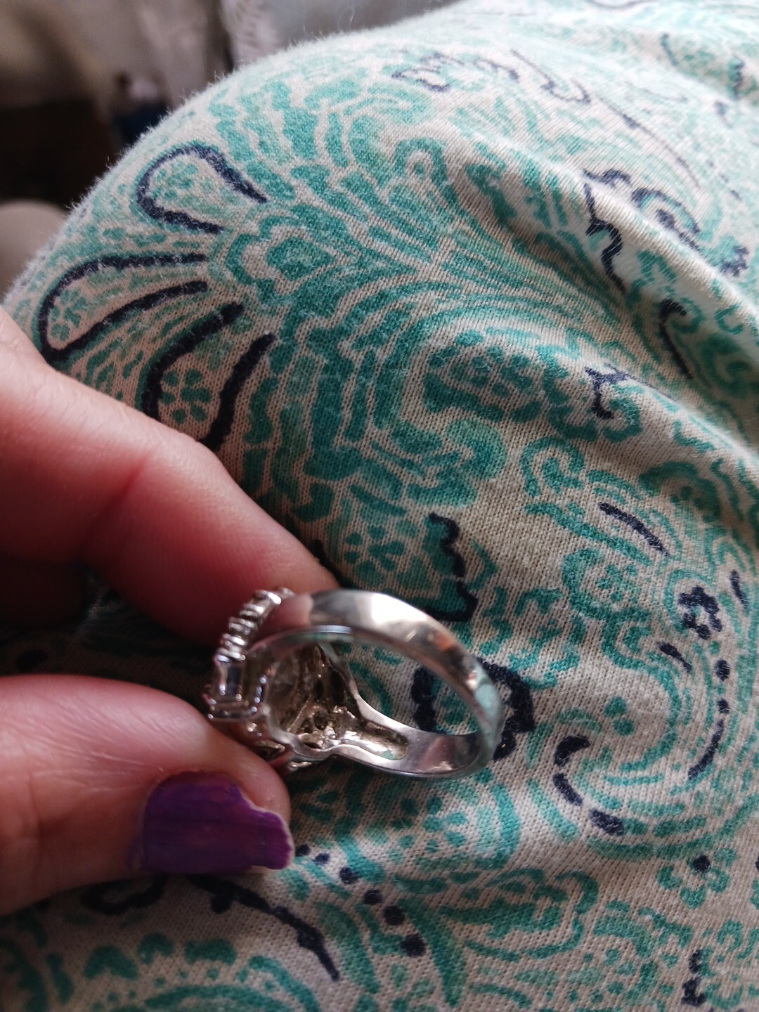 Engagement Ring Statement Large Oval Cz With 6 Di… - image 5