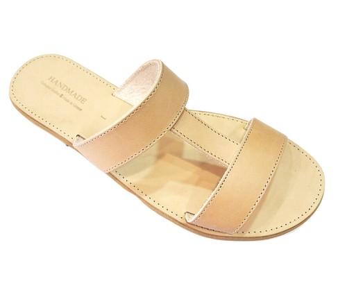 Griechische handgefertigte Sandalen Slide Leder Gladiator alter Stil flache Damenschuhe - Bild 5 von 6