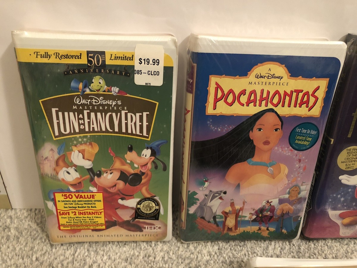 Lot Of 5 VHS Including Walt Disney Masterpiece Collection Rares