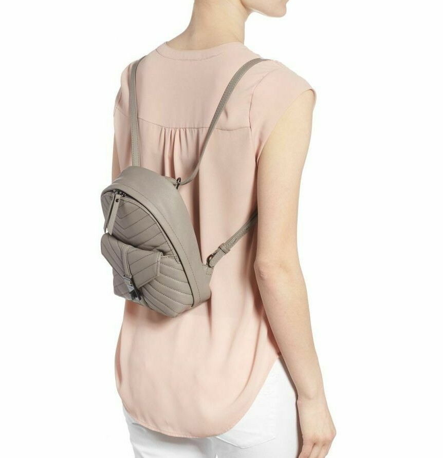 botkier dakota quilted fog gray leather convertible backpack Botkier Dakota Quilted Leather Backpack