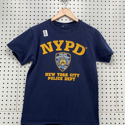 NYPD Shirt New York Police Dept Navy Blue Short Sleeve Mens Small