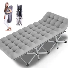 MOPHOTO Folding Camping Cots for Adult Double Layer 1200D Cot with Mat Carry Bag