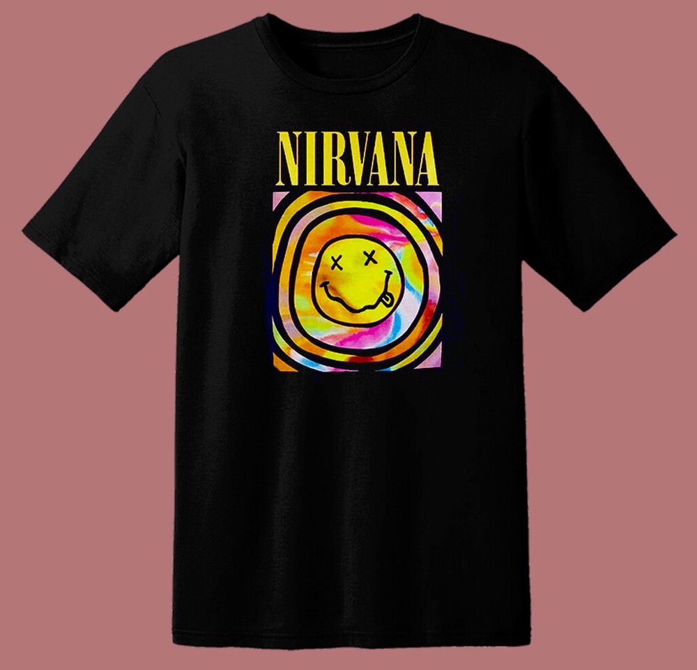 New Nirvana Pink Smiley T Shirt S-5XL