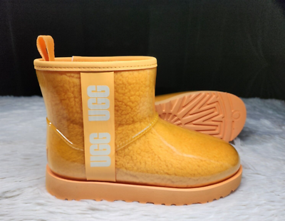 UGG クリア 蛍光イエロー 長靴 23センチ NEW UGG Classic Mini Waterproof Clear Boot, Pollen, US 7, MSRP