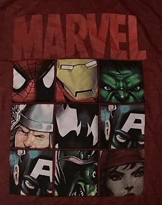 NEW Marvel Comics Men's MEDIUM Shirt: VENOM,GOBLIN,ELEKTRA,THOR,HULK,SPIDERMAN