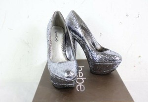 bebe silver heels