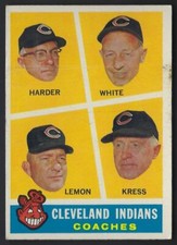 1960 Topps Mel Harder/Jo Jo White/Bob Lemon/Red Kress /* Cleveland Indians #460
