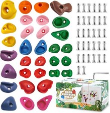 TOPNEW 32 Rock Climbing Holds Multi Size for Kids, Adult Rock Wall Holds Climbin