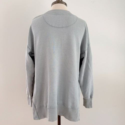 Aerie Oversized Cozy Crewneck Sweatshirt Long mit Seitenschlitzen XS blau grün - Bild 4 von 7