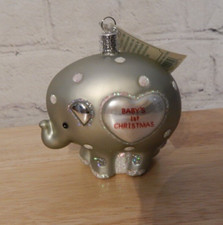 Old World Christmas BABY'S 1ST ELEPHANT 12699 Glass Ornament/NO BOX