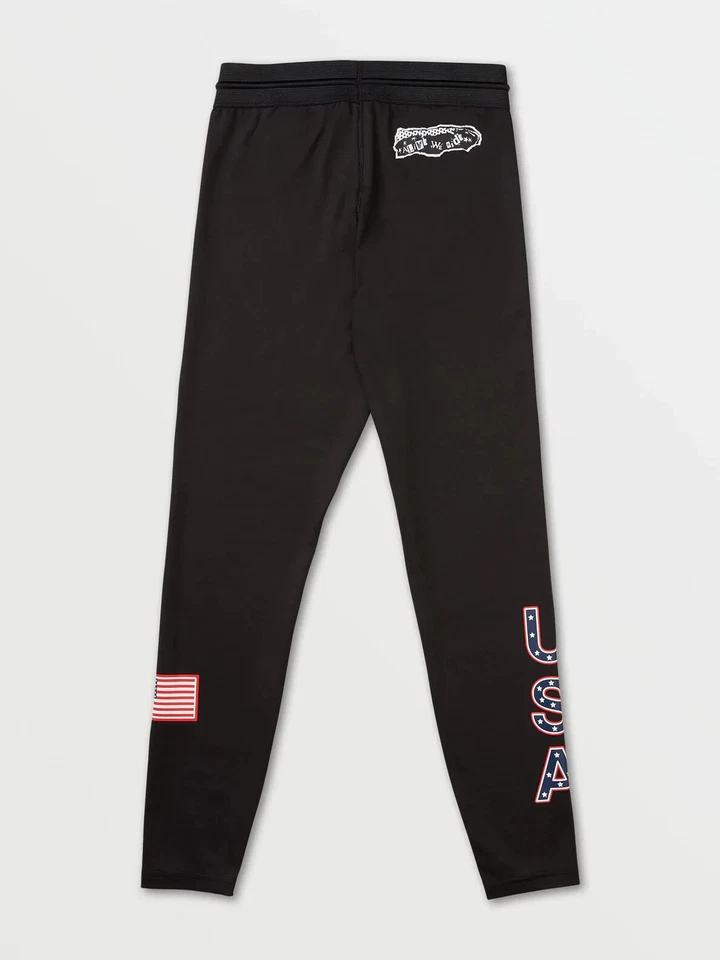 2022 NWT WOMENS VOLCOM OLYMPIC US SNOWBOARD TEAM BASE LAYER BOTTOM $70 S Black - Image 2 of 2