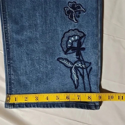 EPIC THREADS Girls Size 16 Adjustable Waist Butterflies Flowers Jeans Used - Picture 15 of 16