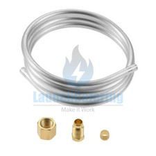 6 MM UNIVERSAL GAS PILOT BUNDY TUBE KIT INC NUT & OLIVES 1-M LONG ALUMINIUM PIPE