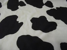 Faux Fur PONY Skin VELBOA Fabric Material BLACK COW