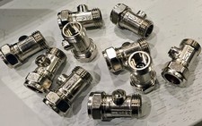 10 x BOLOFIX 15mm x 1/2" MALE IRON Flat Face ISO Valve For Flexi Tap Connector