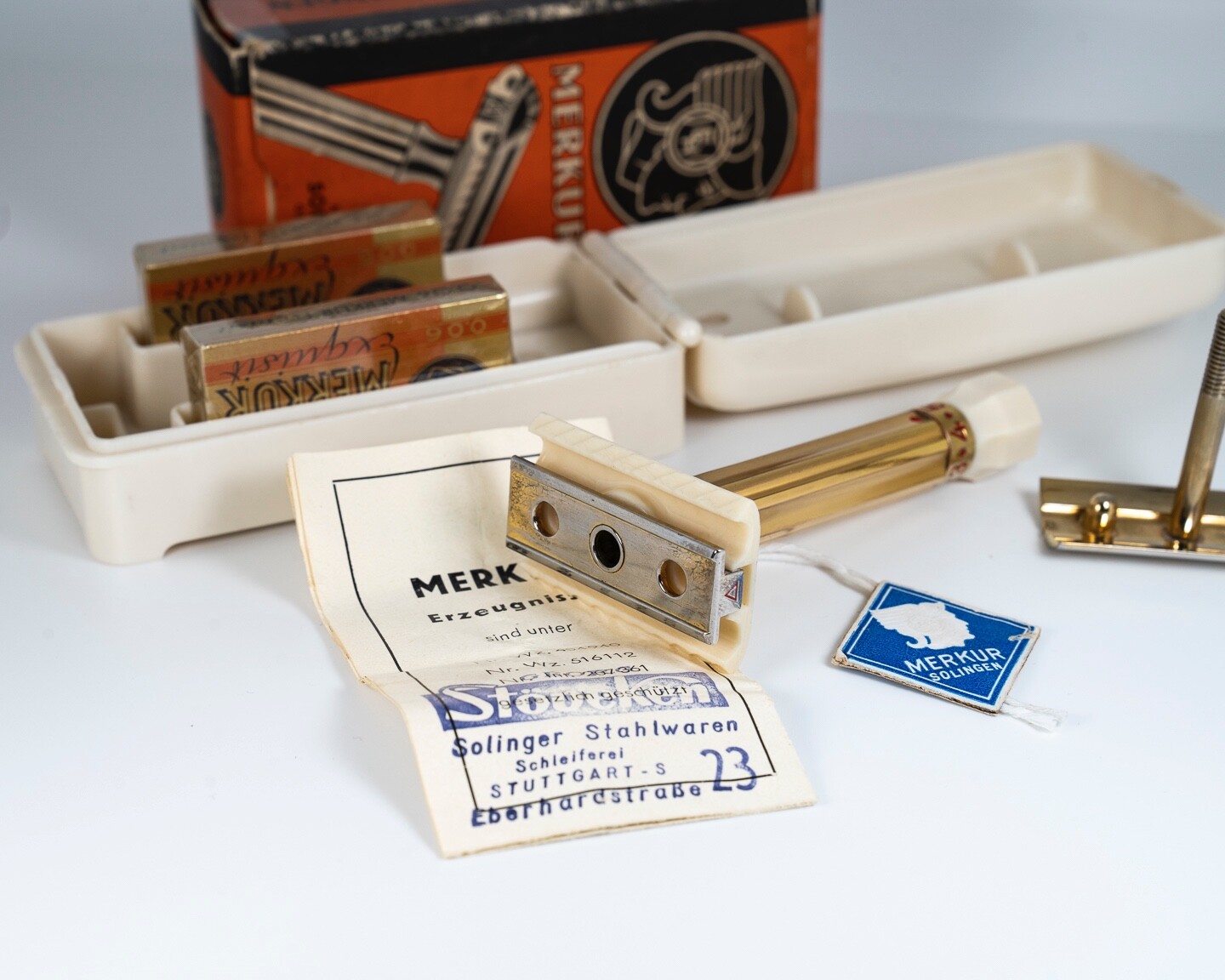 Top Rare Merkur Progress N. 520 Safety Razor Adjustable Resier Planer 50's NOS