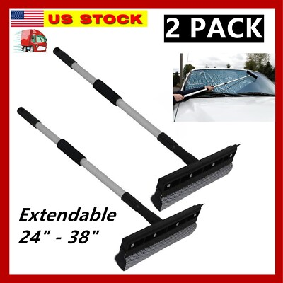 #ad #ad 2x Extendable Window Squeegee Cleaner Long Handle Car Cleaning Window Glass 38quot; $15.99