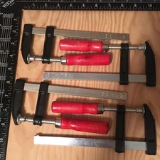 Set of 4- EDM, 6" Steel Bar Clamp Tool, Ratchet Quick Release for Metal or Wood