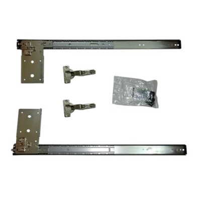 Knape & Vogt 14'' EZ Pocket Door Slide with Inset Hinges 8080PEZ 14 Anochrome