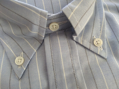 USA製 Brooks Brothers MILANO 14 1/2-31 NWOT Brooks Brothers Blue Stripe Cotton Button Down 14.5-31
