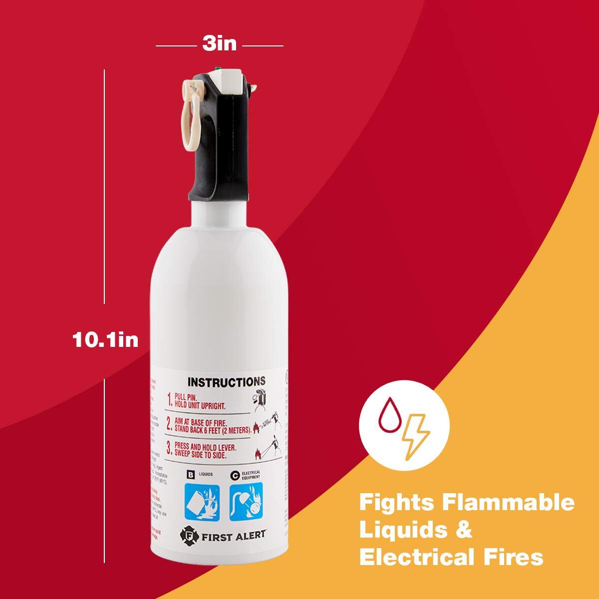 First Alert KITCHEN5 Fire Extinguisher UL Rated 5B C Compact Metal Head