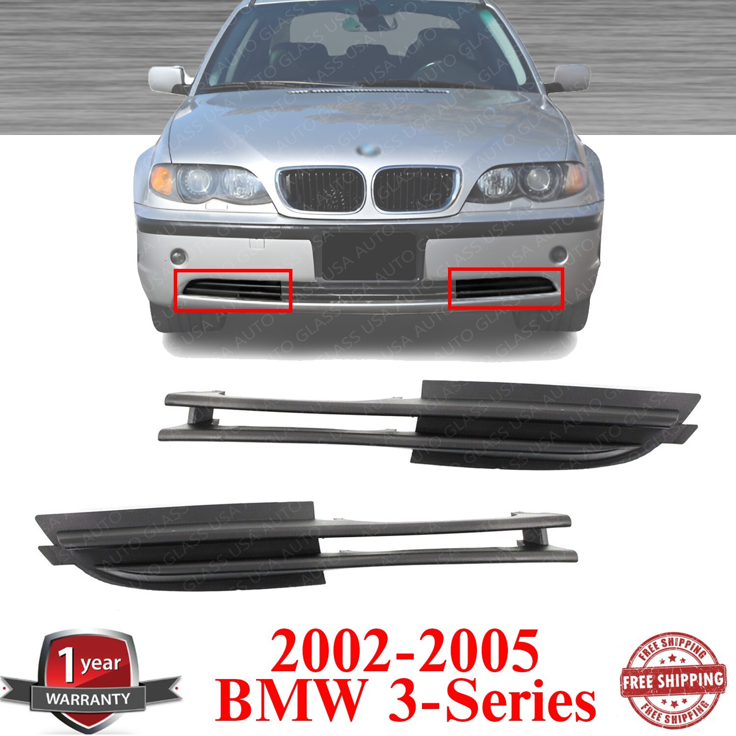 Lower Bumper Grille For 2002-2005 BMW 3-Series E46 Sedan / Wagon 