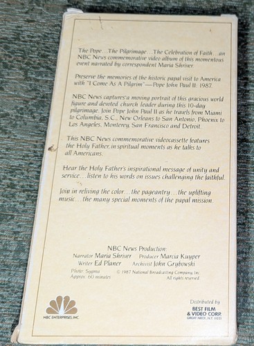 I Come As A Pilgrim Pope John Paul Ii: 1987 VHS - Picture 4 of 6