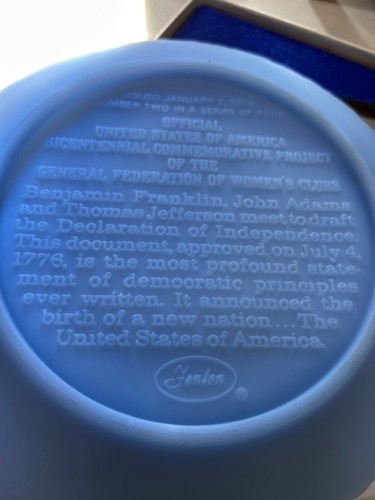 Vtg Fenton Bicentennial Project Life Liberty Pursuit Of Happiness GFWC 1-1-74 - Picture 3 of 4