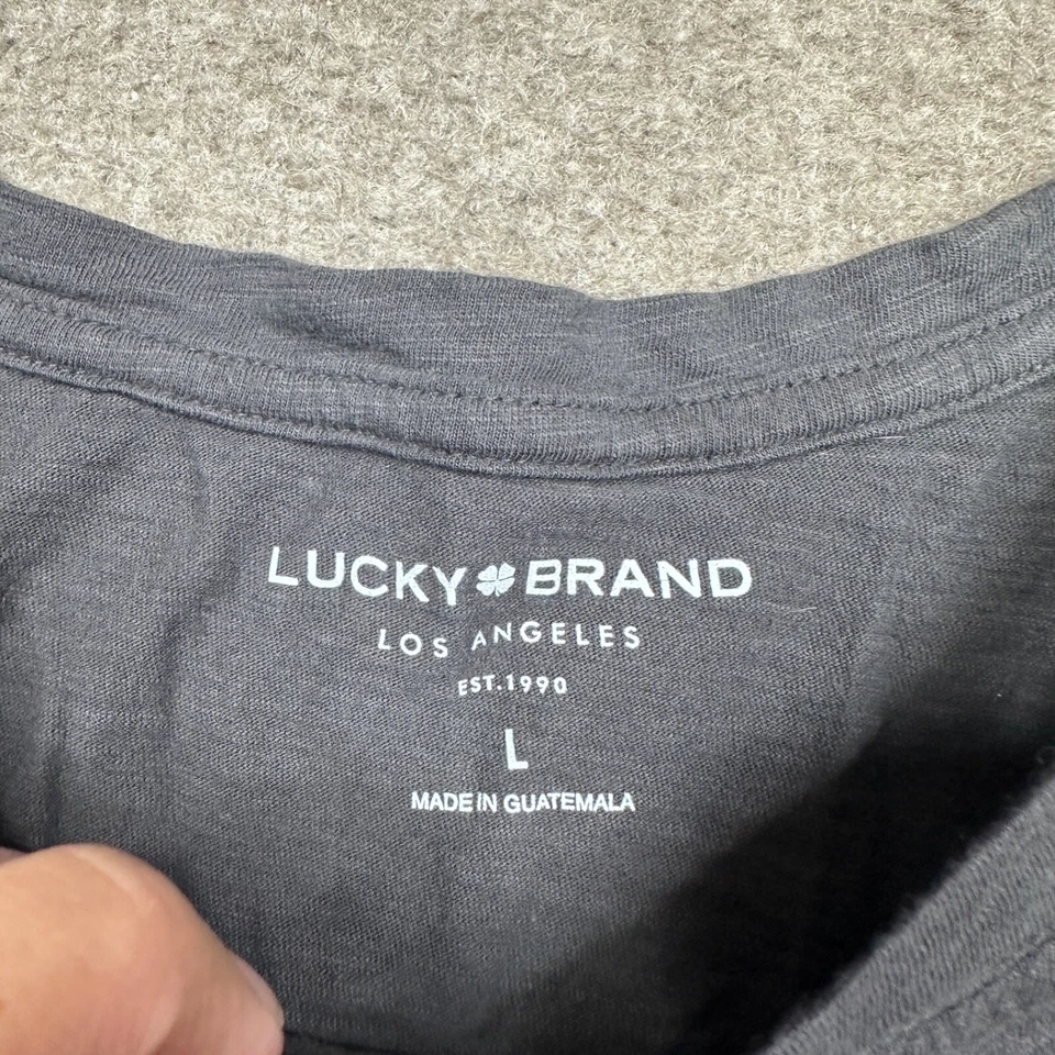 Lucky Brand Graphic T Shirt Women's Size L Gray Short Sleeve Crew Neck Stretch - Image 2 of 4