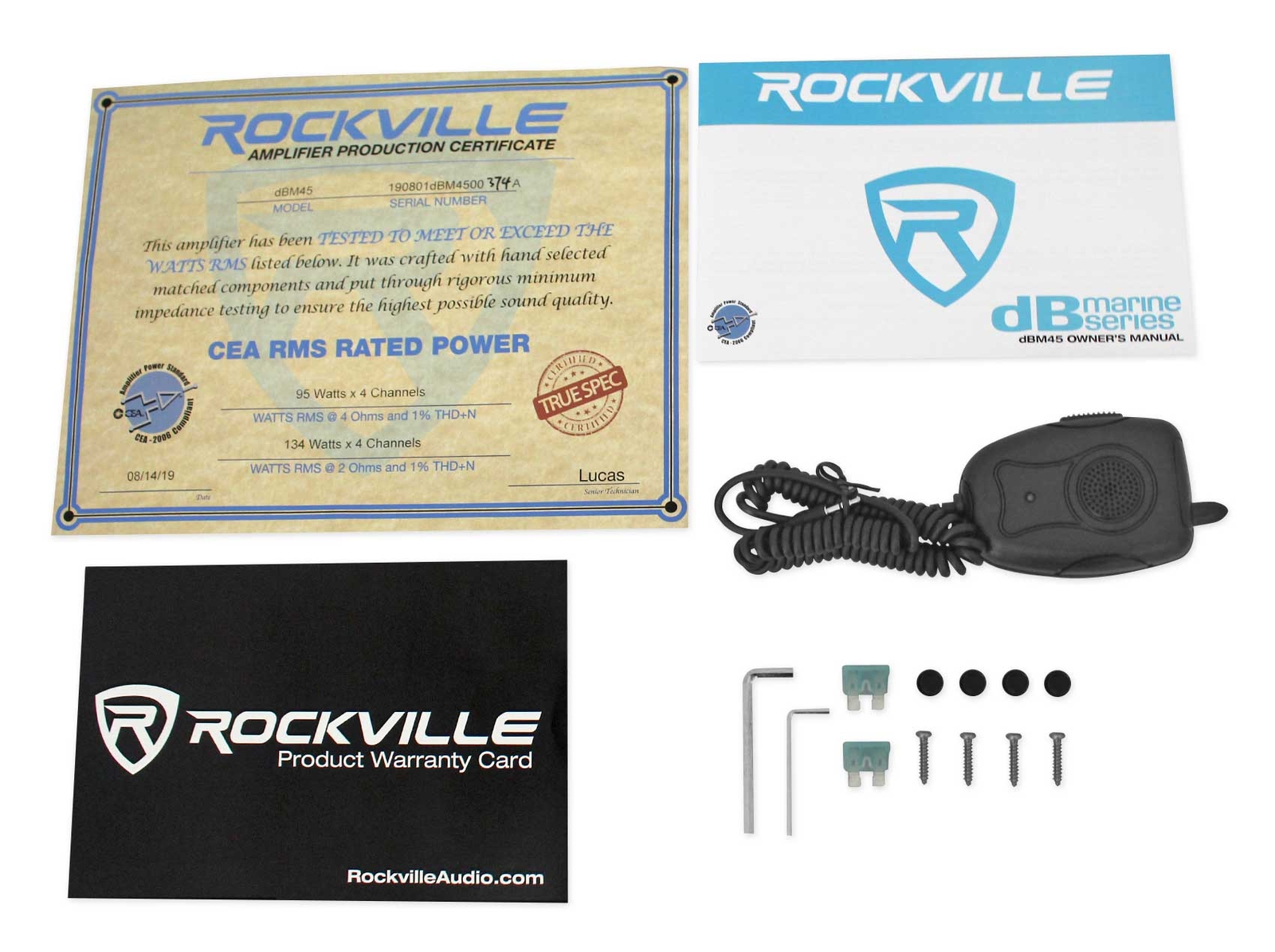 4 Rockville RM-PREMIUM-65 BLACK 65 Акустические системы для морских судов мощностью 600 Вт Усилитель ресивер