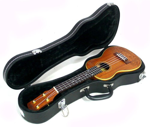 Alulu Solid Mahogany Soprano Ukulele, Laser Hawaiian Girl Pattern U2427 - Picture 6 of 7