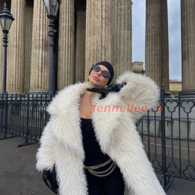 Imitation Fur Coat 2025 New Knee High White Thick Warm Fur Long