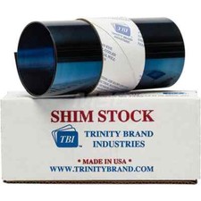 Made in USA Blue Tempered Spring Steel (Type 1095), 6" W x 50" L x 0.005" Thick