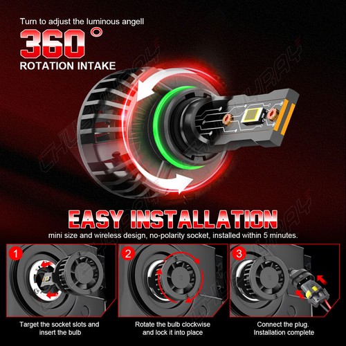 For GMC Envoy 2002-2009 LED Headlight 9006 HB4 6000K White Low Beam Bulbs 2x - Picture 11 of 13