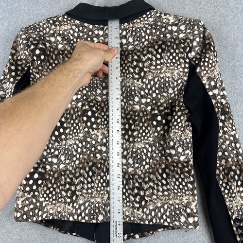BCBG Maxazria Blazer Womens M Leopard 1 Button Corporate Office Career - 第 7/8 張圖片