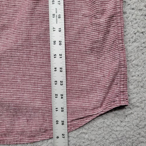 Old Navy Shirt Mens Large Red Striped Short Sleeve Button Down - Picture 5 of 12