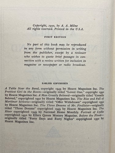 A.A. Milne ~ A Table Near the Band ~ 1st 1st Edition ~ Author Winnie the Pooh - Picture 2 of 2