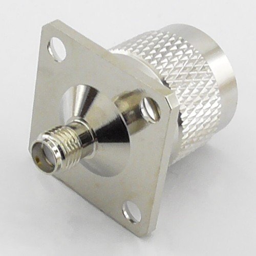 SMA Female to N Type Male Bulkhead Adaptor Socket Chassis Panel Mount Jack - Picture 2 of 3