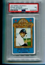 REGGIE JACKSON NEW YORK YANKEES 1981 PERMA GRAPHICS SUPERSTAR CREDIT CARD PSA 7