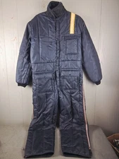 VINTAGE Nylon Ski Suit Insulated Coveralls Snowmobile Large One Piece Workwear