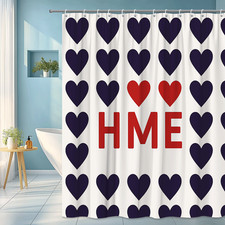 Heart Pattern Shower Curtain for Modern Bathroom Decor