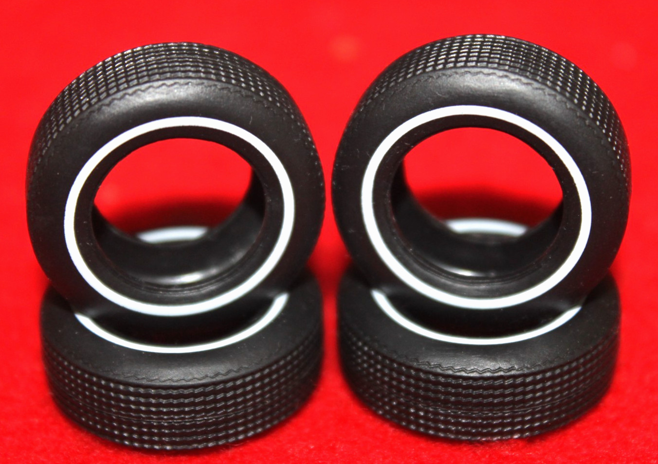 TIRES (4) BEAUTIFUL NARROW WHITE /WALL WIDE TRAC / 5-STAR  QUALITY 1/25 SCALE