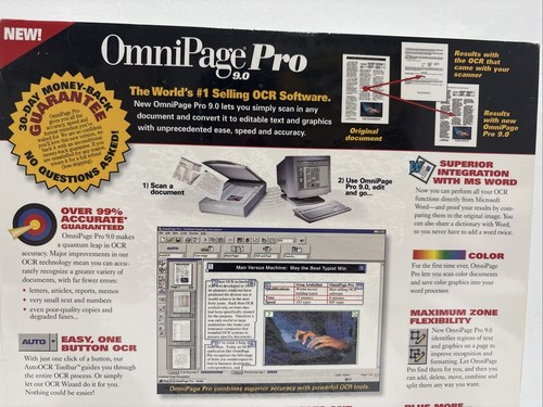 Vintage OmniPage Pro 9.0 Windows Upgrade OCR Scanner Software 95 New - Picture 3 of 7