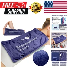 Extra Large Gel Flexible Back Ice Packs for Injuries Reusable, 11”x 20” Cold ...