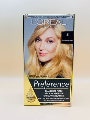 L Oréal Paris Préférence 8 Naturblond Haarfarbe - 100% Grauabdeckung *NEU*