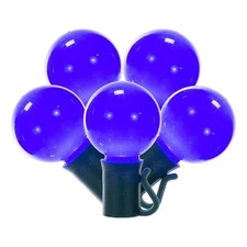 Vickerman 16' Opaque Ceramic G30 LED Christmas Light Set in Blue/Green