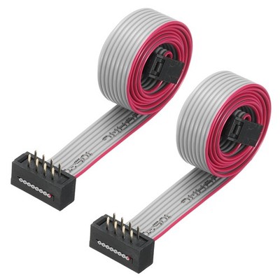 IDC Wire Flat Ribbon Cable FC/FD Connector A-type 8Pins 0.5m Long, 2pcs