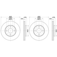 2X Hella Pagid Bremsscheiben Ø262Mm Vorne Passend FüR Ford Fiesta 55927PRO